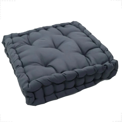 Almofada Cheia Futon Alta Turca Cor Lisa 40x40x10cm Chumbo Liso