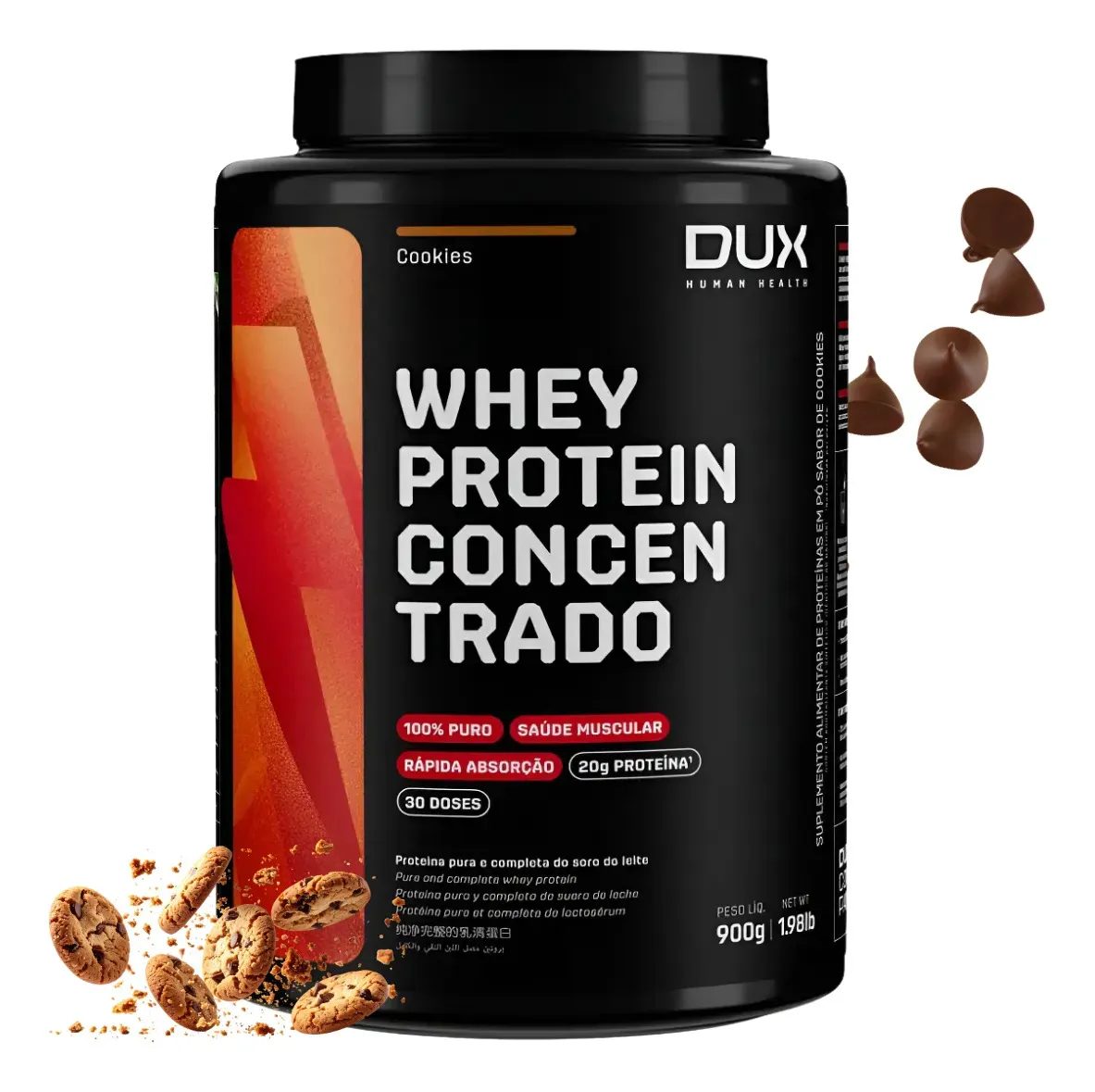 Whey Protein DUX Concentrado 900g | Cookies