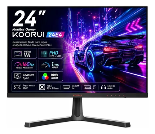 Monitor Gamer Koorui 24e4 23,8inch Va Fhd 1920x1080 165hz Cor Preto