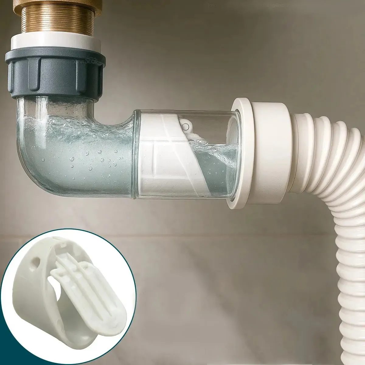 Kit Sifão Automático Anti-odor/inseto 70cm Univ Flvx Hidro Branco