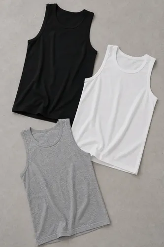 Kit 3 Regatas Masculinas Regular Polo Wear Sortido