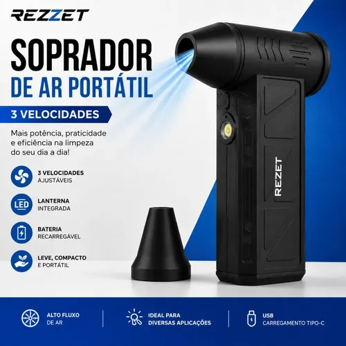 Soprador De Ar Mini Turbo Portátil