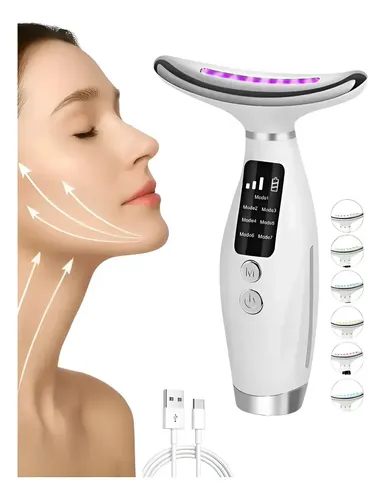 Massageador Facial Pescoço Terapia Led Antirrugas E Papada