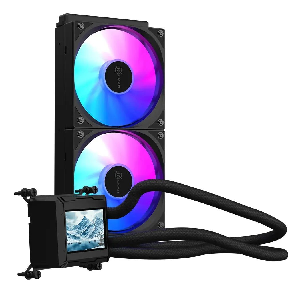 Water Cooler Kalkan Aura LCD 240mm ARGB Gamer Preto