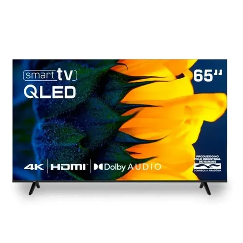 Televisão Smart Tv Hq 65 Qled, 4k Uhd, Dolby Audio, Wi-fi, Bluetooth, 3 Hdmi, 2 Usb, Hdr,
