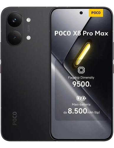 Celular Xiaomi Poco X8 Pro Max 12GB Ram 256GB - Global Preto Preto