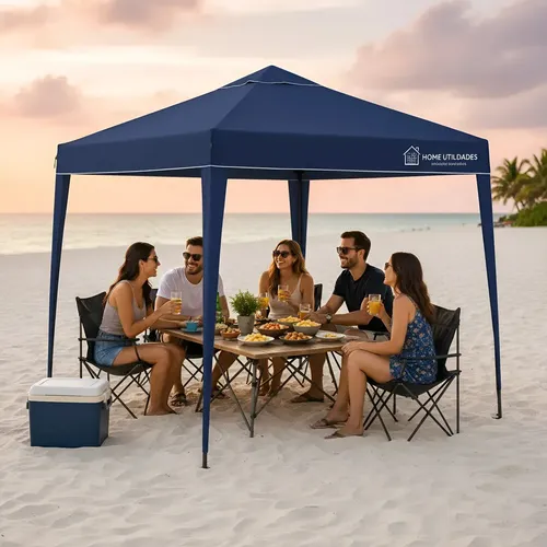 Tenda Gazebo Dobrável 3x3m Sanfonada Articulada com Proteção UV Estrutura em Aço Galvaniza
