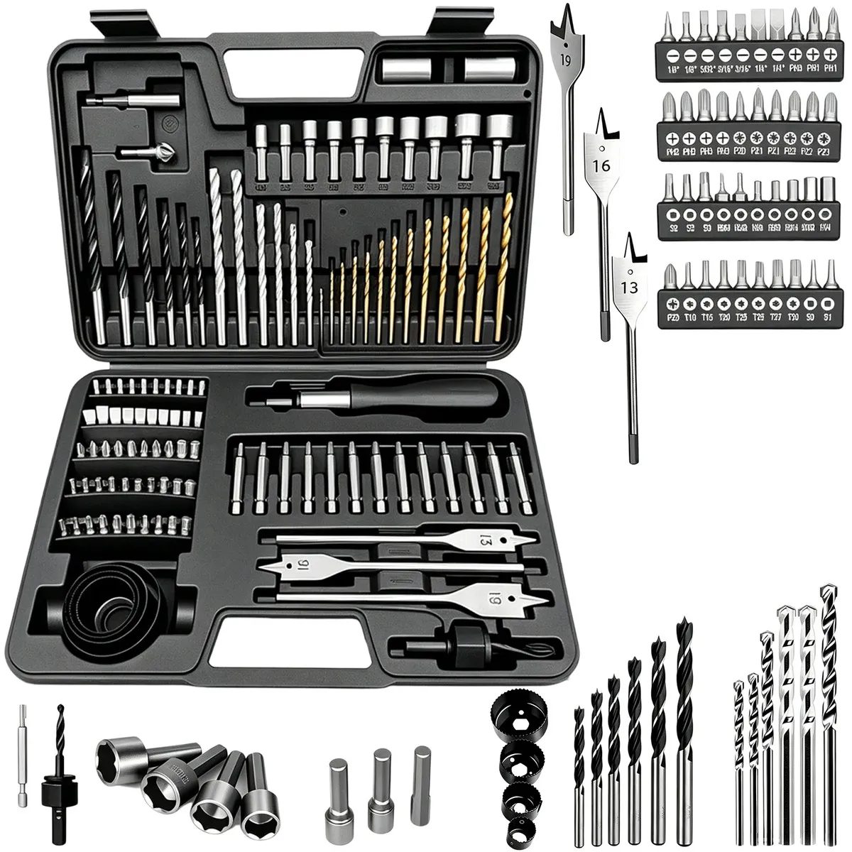 Kit de Brocas Naisieka ZT111 Para Parafusadeira, 111 Peças