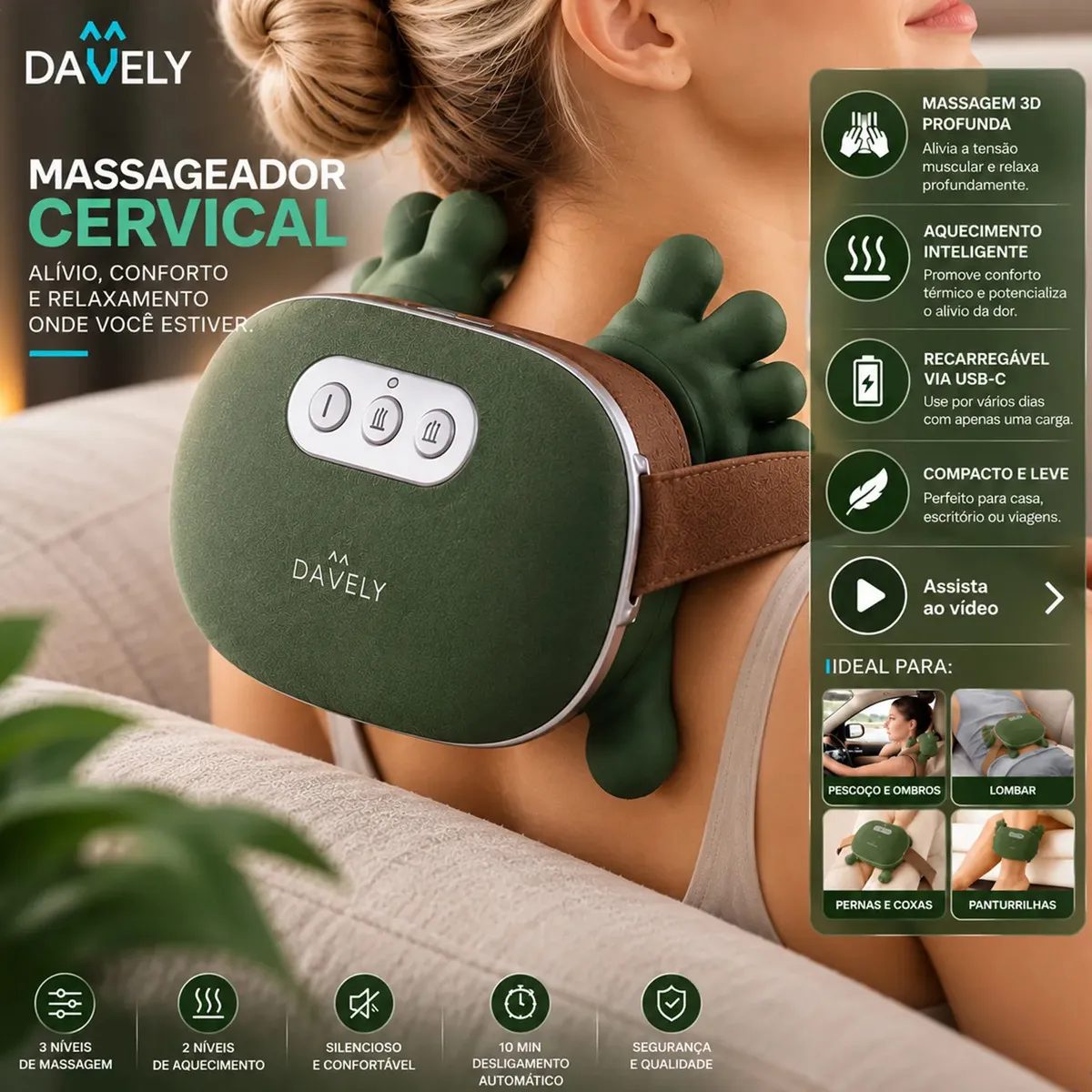 Massageador Portátil Davely 3D