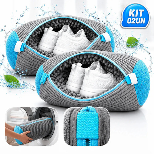 Kit com 2 Sacos Para Lavar Tênis E Sapatos Em Máquina De Lavar