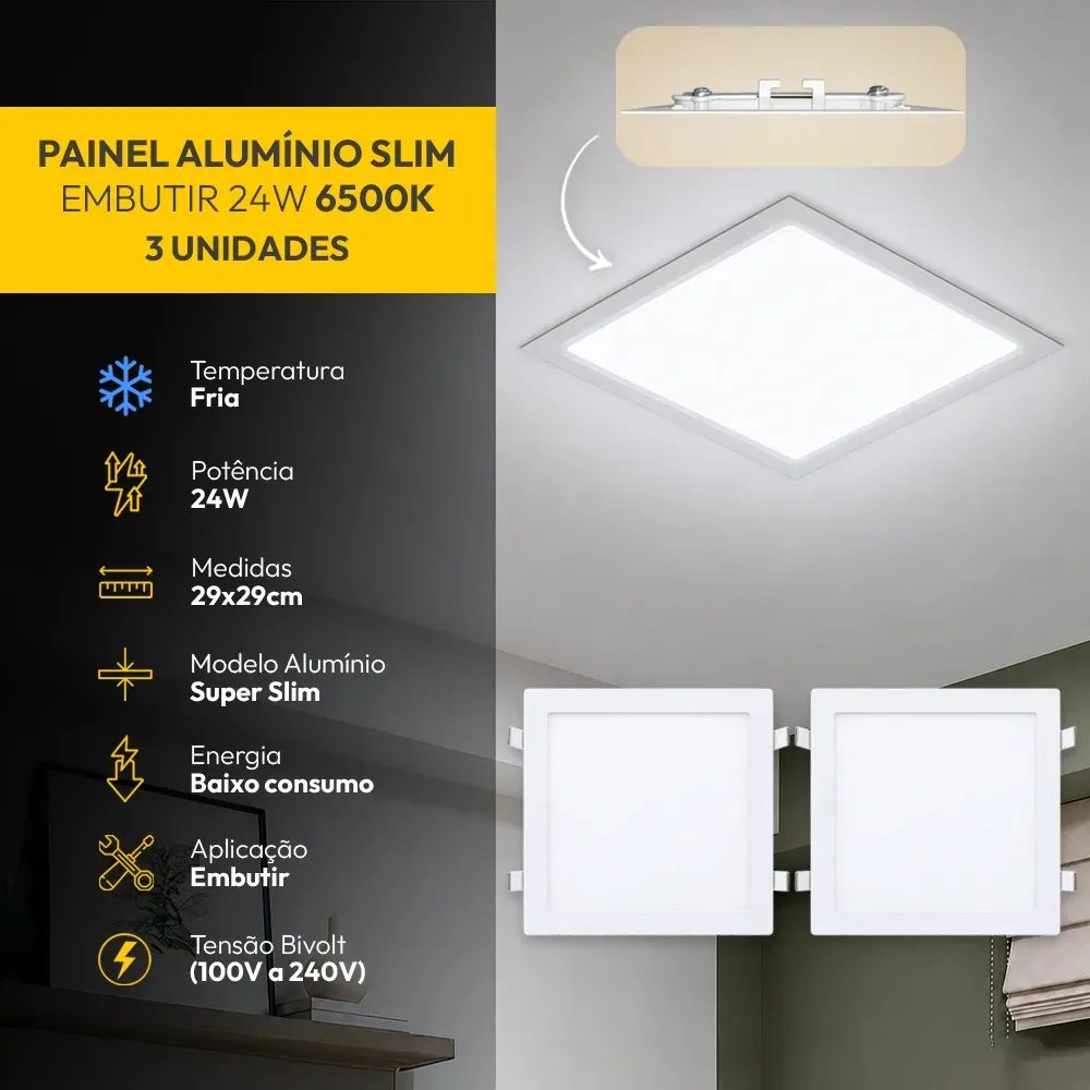 Avant Kit 3 Plafons Led Embutir
