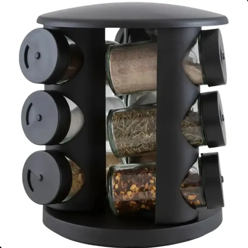 Porta Tempero De Vidro 10 Peças Brinox Lock & Preto