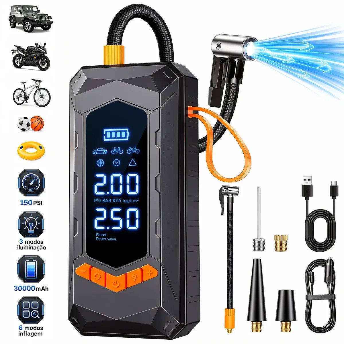 Compressor De Ar Portátil Aweshine