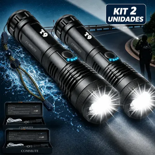 Kit 2 Unidades - Lanterna Tática Militar T9