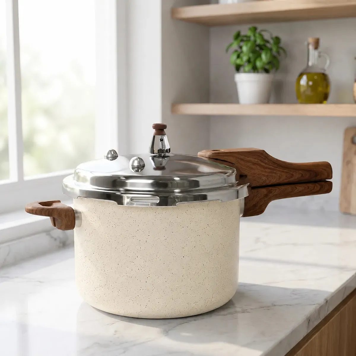 Panela de Pressão 4,2L para Indução com Revestimento Cerâmico e 4 Válvulas de Segurança Br