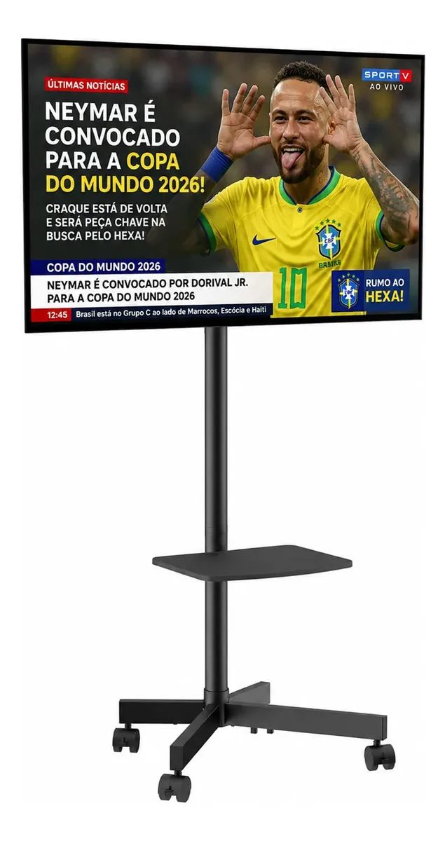 Suporte Móvel Pedestal Para Tv De14 A 55 Com Bandeja