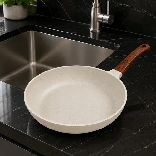 ✅ Frigideira Cerâmica Antiaderente 24cm Creme
