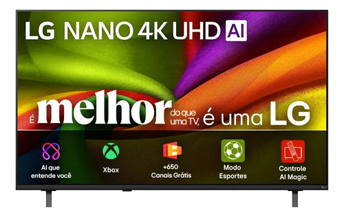 Smart TV 4K 85" LG NANO UHD AI NU855 2026 Processador α7 Ger9 HDR10 Xbox Bluetooth Wi-Fi A
