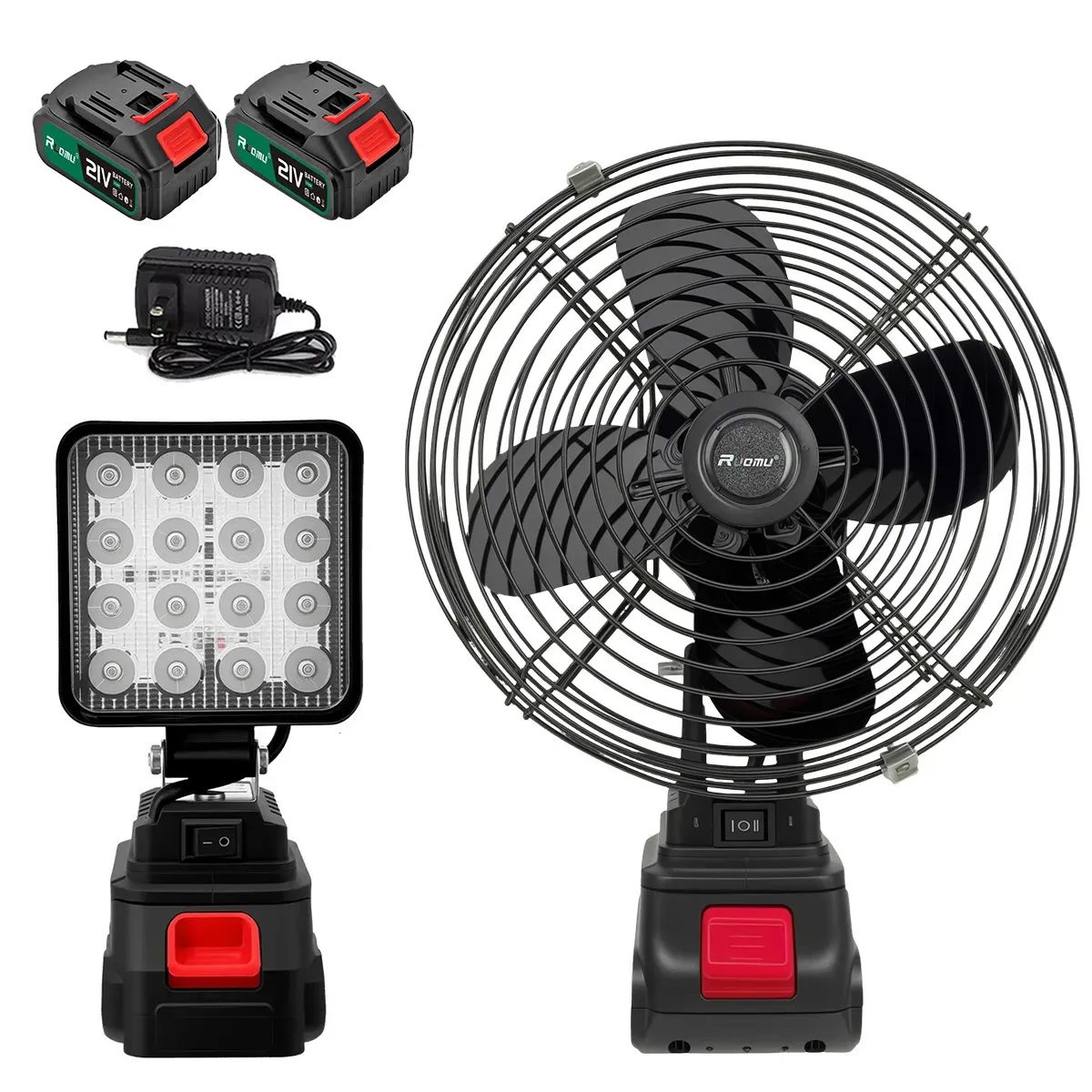 Kit Ventilador Portátil e Refletor LED