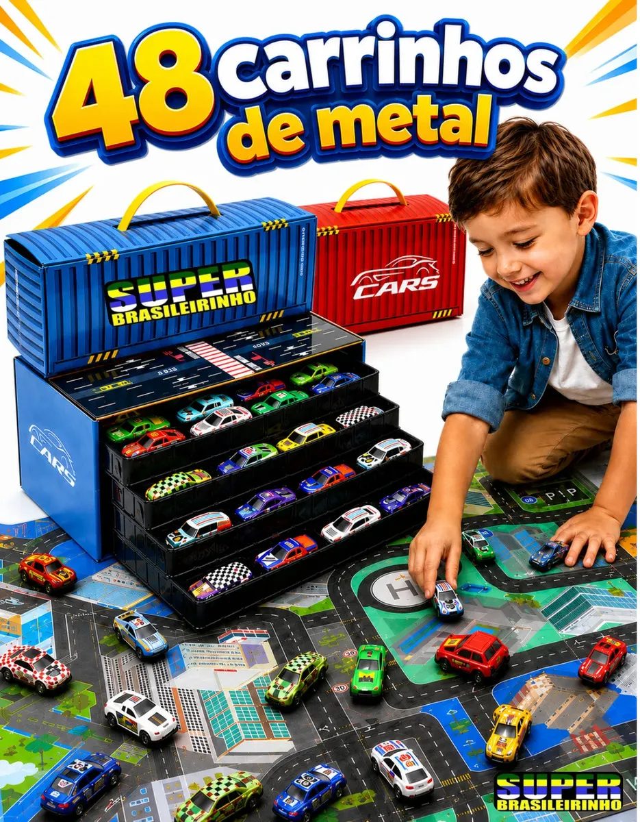 Maleta 48 Carrinhos Super Brasileirinho