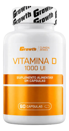 Vitamina D 1000ui 60 Caps Growth Supplements