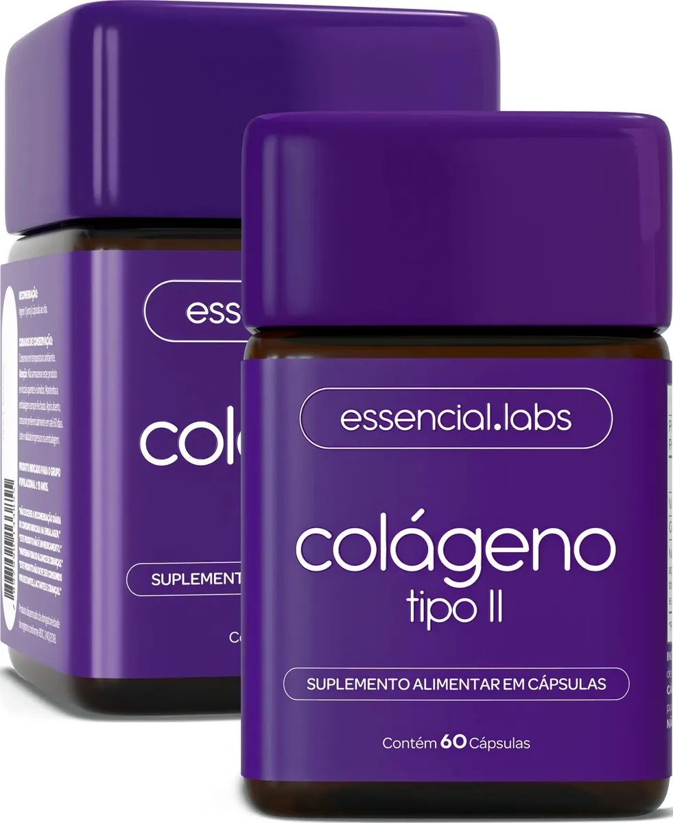 02 POTES do COLÁGENO TIPO 2 45mg - Fórmula com Máxima Concentração e Biodisponibilidade - 