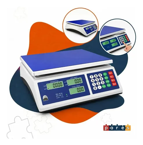 Balança Digital Eletrônica Comercial 40kg Precisão Comercio Loja Feira Mercado Azul Varejã