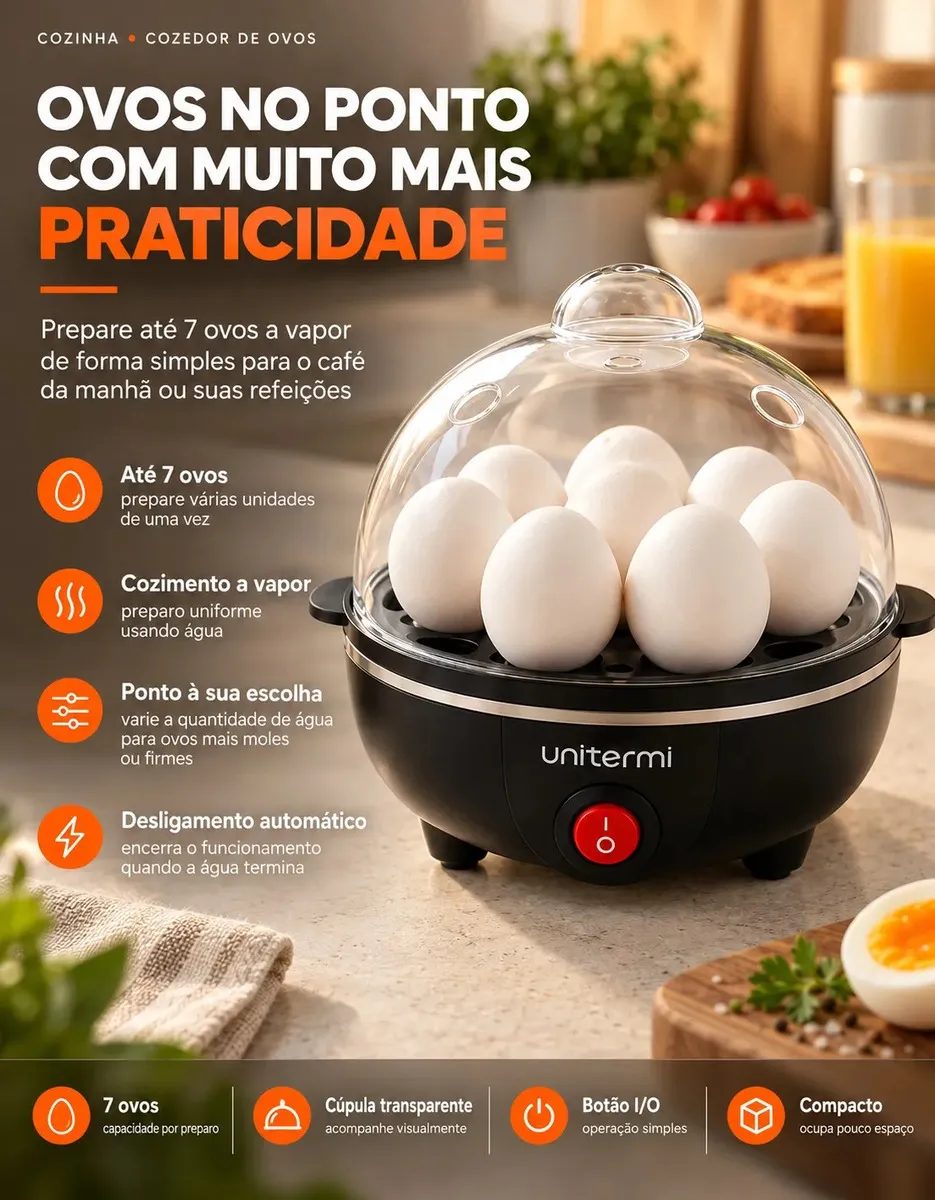 Cozedor de Ovos ViaCruz Elétrico
