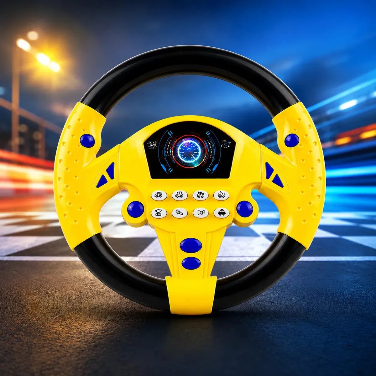 Volante Interativo Infantil Simulador de Direção 360° com Luz Som Música Botões Brinquedo 
