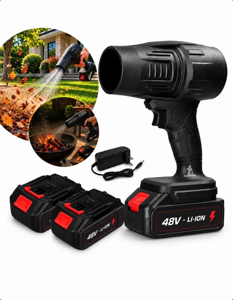 Soprador de Ar Turbo Portátil Sem Fio 48V com 2 Baterias