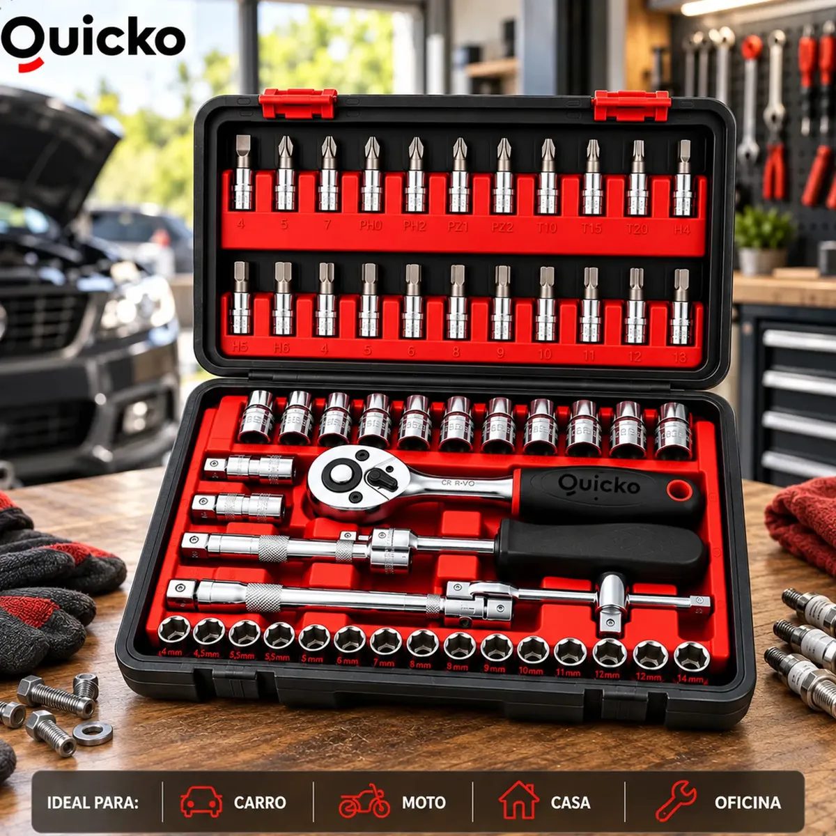 Kit Ferramentas Quicko com Maleta