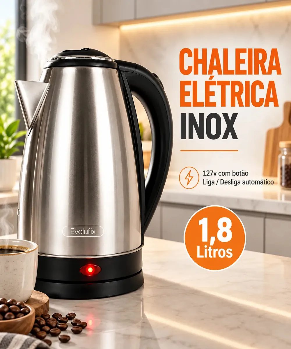 Chaleira Elétrica Inox Evolufix