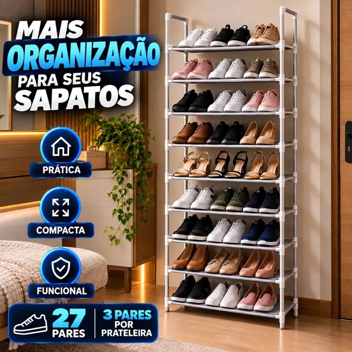 Sapateira Organizador de Sapatos 9 Andares