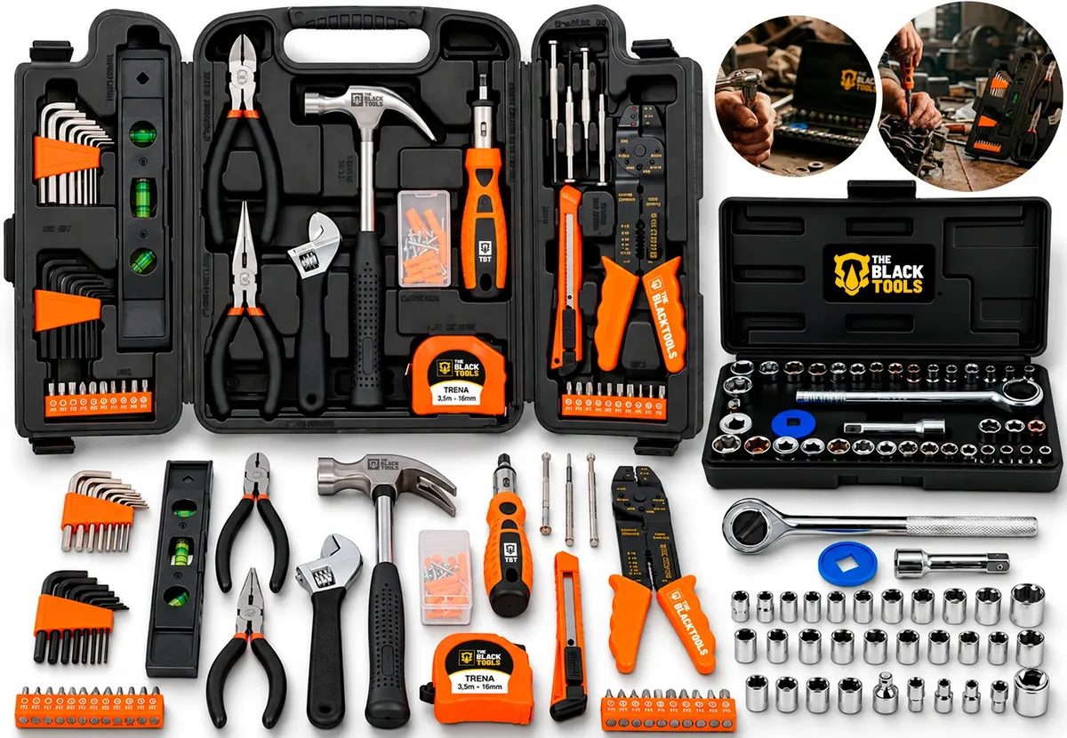 Kit De Ferramentas Profissional Completo 169 Peças Chaves Alicates Soquetes Com Maleta The