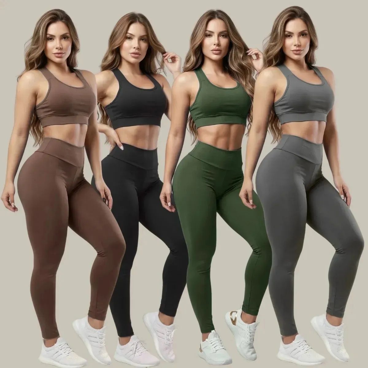 Kit 4 Conjuntos Calça Leg e Top