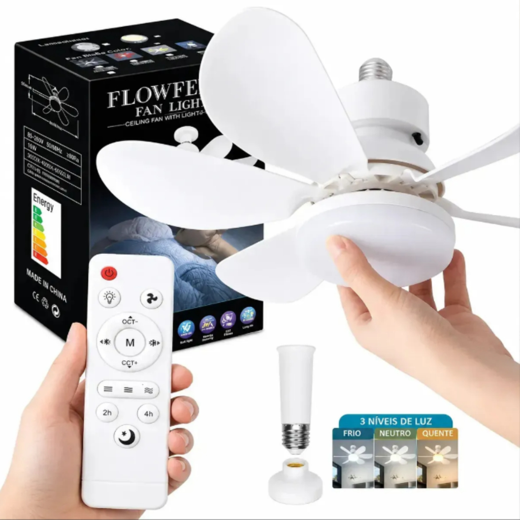 Ventilador de Teto Lâmpada LED