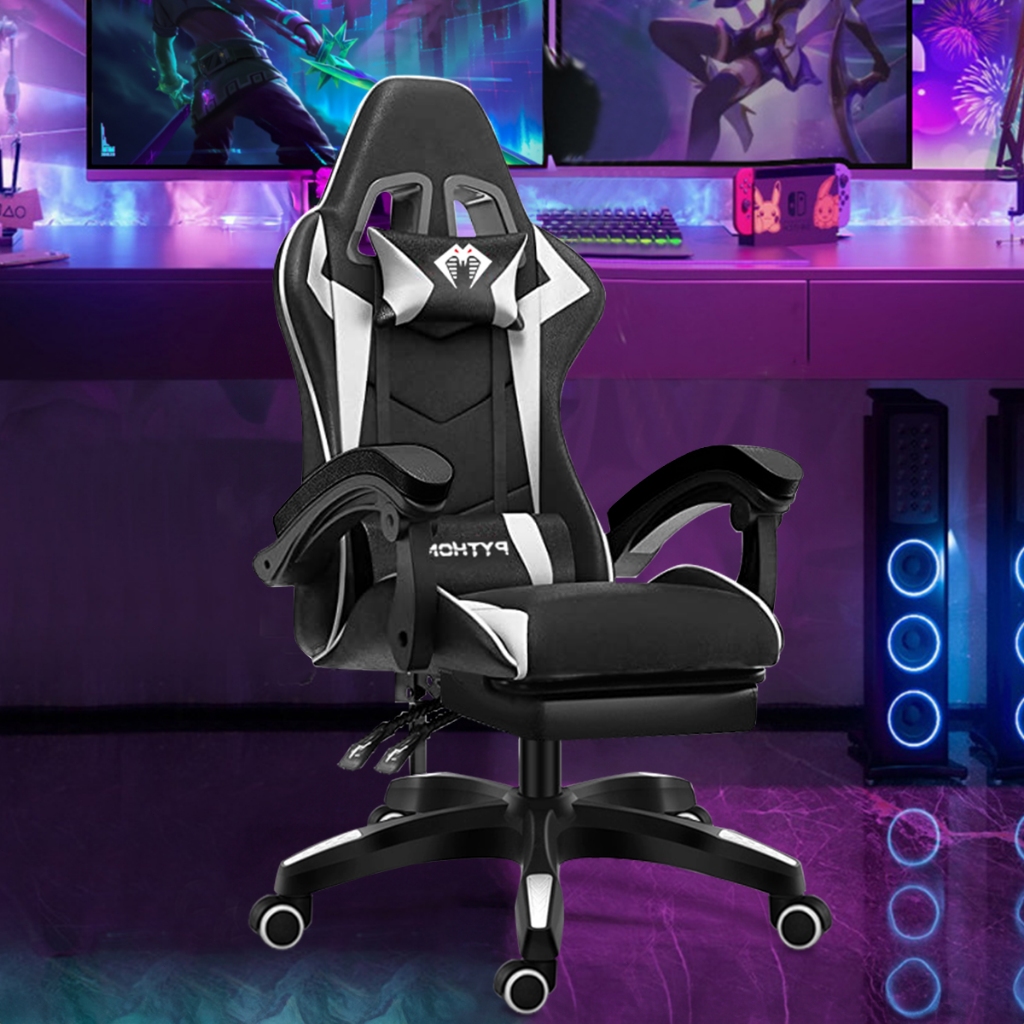 🔥 Cadeira Gamer Ergonômica Reclinável com Apoio de Pés Ajustável e Base Giratória – Máxim