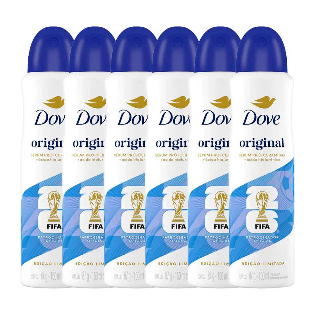 ✅ Kit 6 Desodorante Dove Original Aerosol