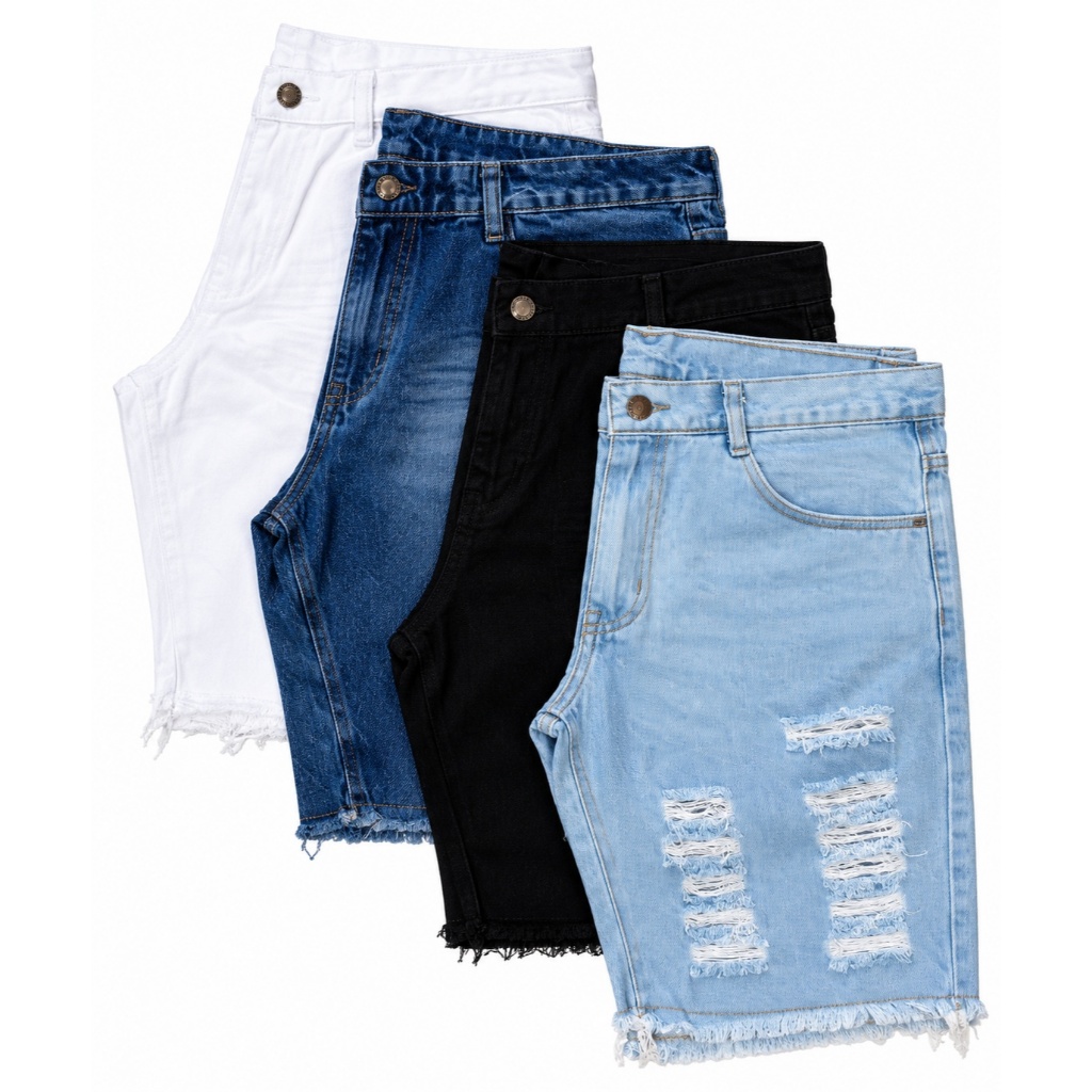 Kit 4 Bermudas Jeans Jogador
