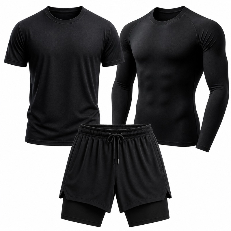 ✅ Kit Masculino Treino Academia 3 Peças