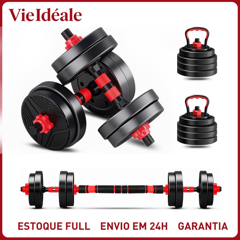 Kit Halteres e Kettlebell Ajustável