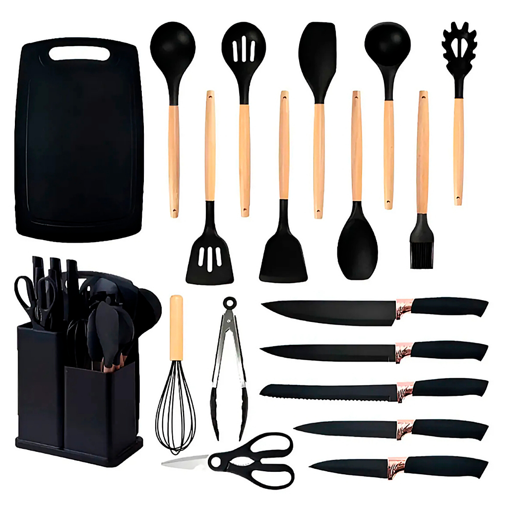 ✅ Kit 19 Peças Utensílios Silicone
