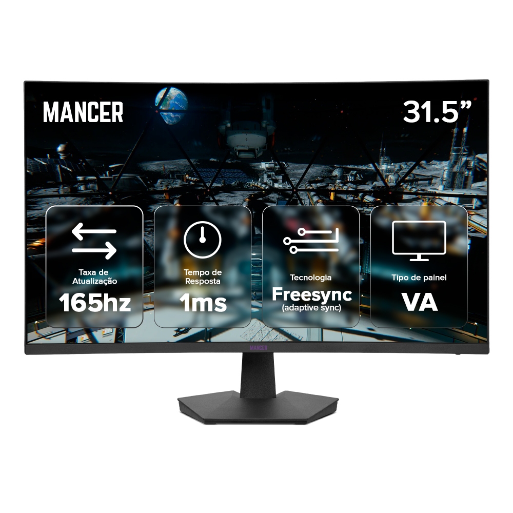 Monitor Gamer Mancer Valak UZ3, 31.5 Pol, VA, Curvo, FHD, 1ms, 165Hz, HDMI/DP, MCR-VLKUZ3-