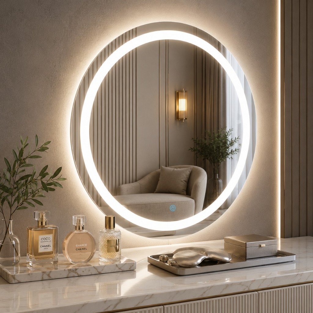 ✅ Espelho Redondo LED Touch