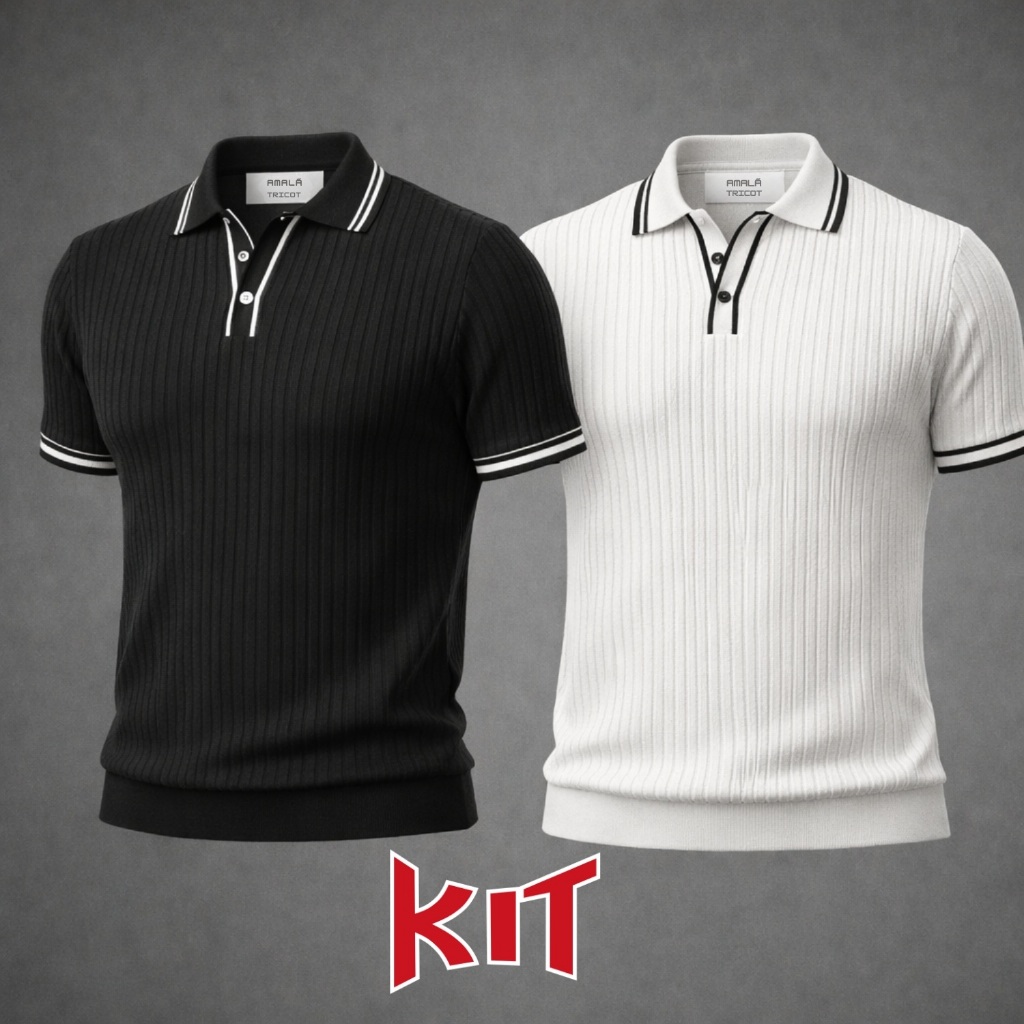 ✅ Kit 2 Camisas Polo Tricot