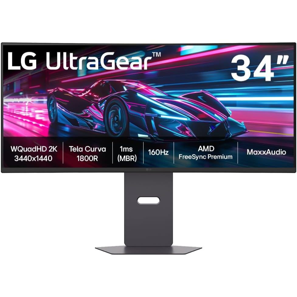 🔥 Monitor Gamer, LG UltraGear™, Curvo 34", QuadHD, 2K UltraWide, 160Hz, HDR10