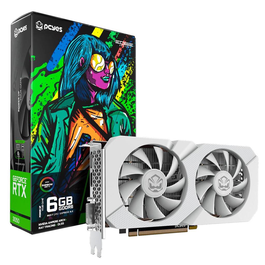 Placa de Vídeo Gpu Nvidia Geforce Rtx 3050 6GB Gddr6 96bit Branco Projeto Edge - Pvrtx3050