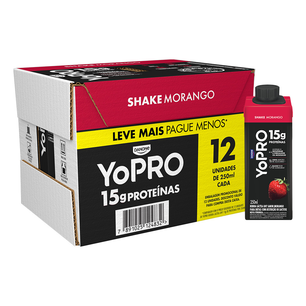 YoPRO Bebida Láctea Morango 12un