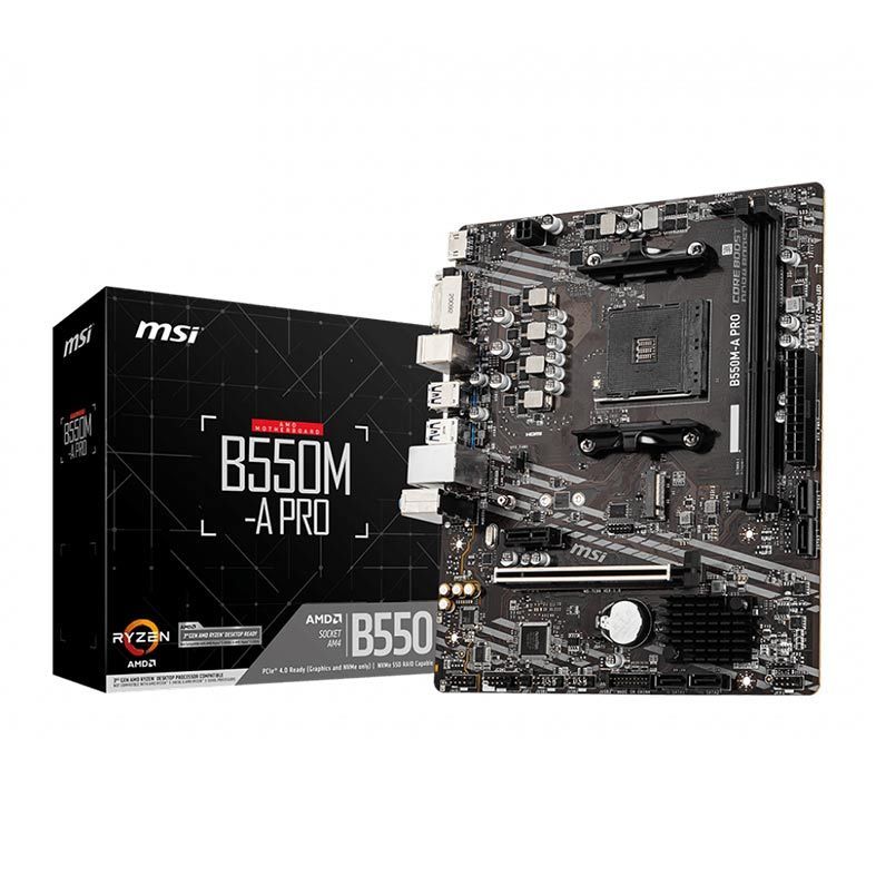Placa Mãe MSI B550M-A PRO, DDR4, Socket AMD AM4, mATX, Chipset B550, MSIB550MAPRO