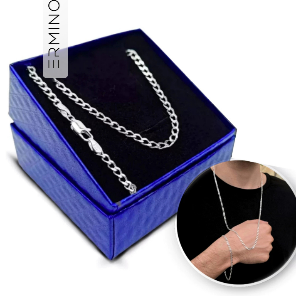 Kit Corrente e Pulseira Escama Peixe